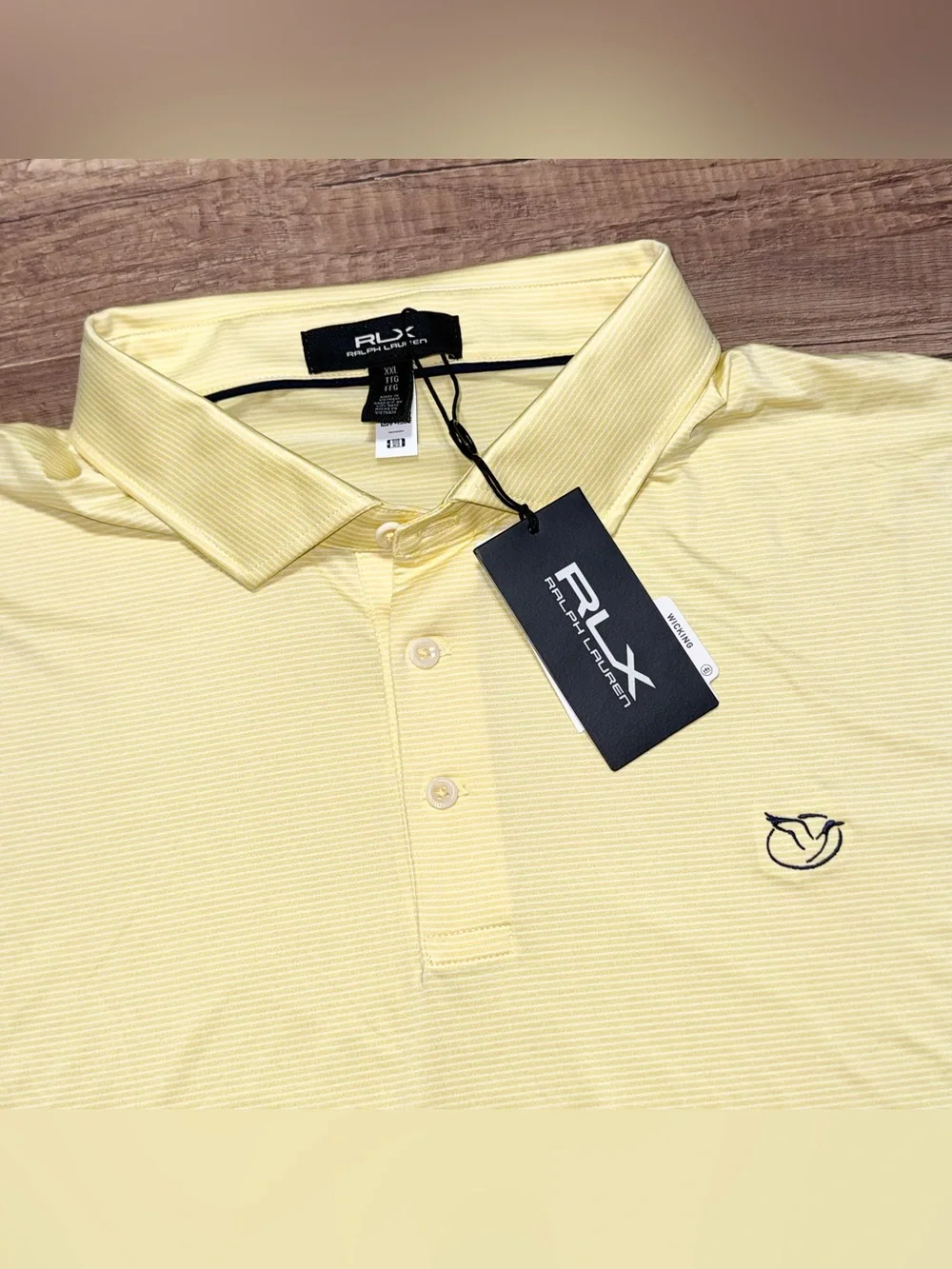 RLX Ralph Lauren Performance Moisture Wicking Yellow Golf Polo Shirt Mens 2XL
